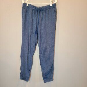 Madewell Shorewalk Cover Up Pant Linen Blend Womens Medium Blue